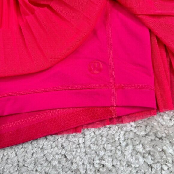 Lululemon Mesh Pleats Mid Rise Mini Tennis Skort Lip Gloss Pink - Picture 11 of 16